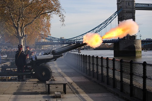 HAC Regiment fires a Gun Salute for the Prince of Wales' 70th Birthday
